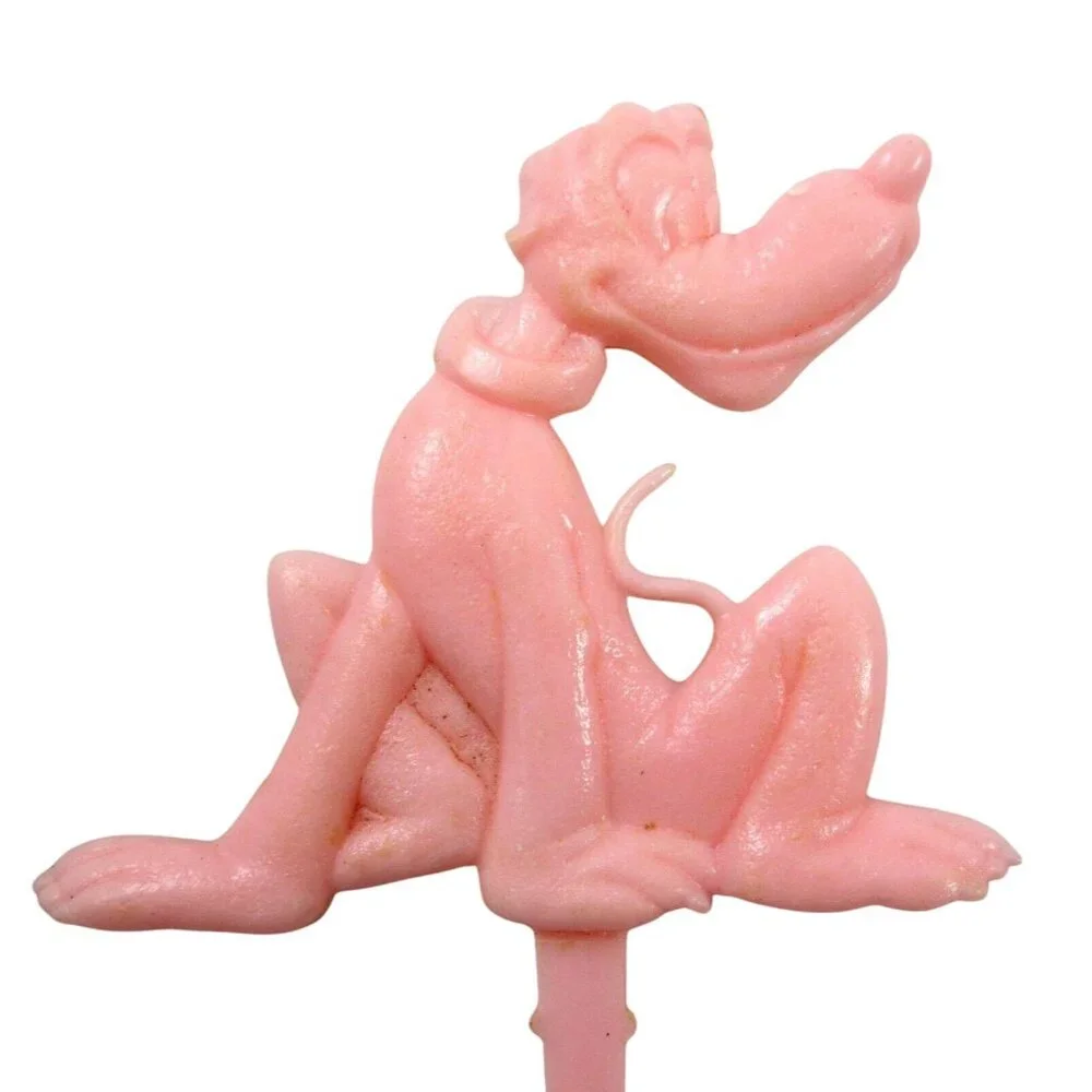 Walt Disney Prod 6 Cake Topper Picks Candle Holders Best Plastics Vintage 1950s